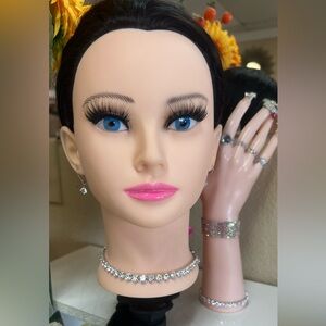 Elegant 925 Silver Sparkling CZ Jewelry Set. Worn once!